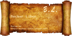 Becker Libor névjegykártya